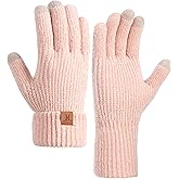 Valkgard Womens Winter Gloves, Chenille Knit Warm Gloves With Touchscreen Fingers For Women Cold Weather