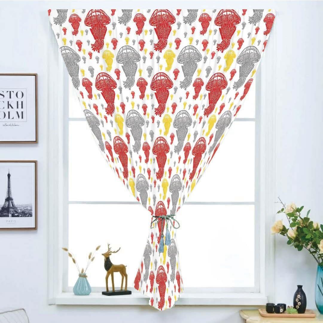 Amazon Co Jp Vankine 遮光ウィンドウカーテン フリーパンチマジックステッカーカーテン ジャズミュージック 様式化されたサクソフォンカラーペイント スプラッシュ背景 芸術的なデザインイラスト イエローブラック ペーストスタイル リビングルーム用 W47 X L59inch