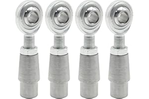 CADUFUELLY 3/8 x 3/8-24 Heim Joints Panhard Bar Kit, Heim Joints Rod End Kit with Tube Adapters and Jam Nuts, Used in Clutches Brakes Steering Linkages (4 Pcs)