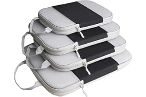 Compression Packing Cubes For Suitcases,Gowraps 6 Set/4 Set Travel Cubes For Luggage/Carry On/Backpack Compressible Travel Organizer Bags &Storage Bag Set Packing Organizers (Black, Set Of 4)