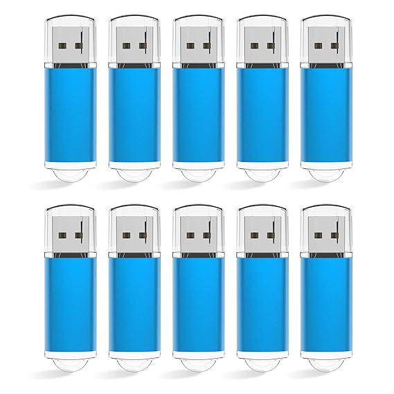 KEXIN 10 Stück USB Stick 2GB USB 2.0 Speicherstick USB Memory Flash Drive (2GB*10PCS, Blau)