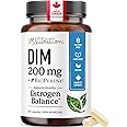 DIM Supplement 200 mg | Estrogen Balance for Women & Men | Hormonal Acne, Hormone Balance, PMS, Bloating, Antioxidant & Menop