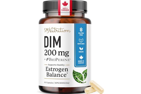 DIM Supplement 200 mg | Estrogen Balance for Women & Men | Hormonal Acne, Hormone Balance, PMS, Bloating, Antioxidant & Menop