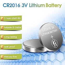 volkate CR2016 Battery, 3V Lithium Battery 15 Count