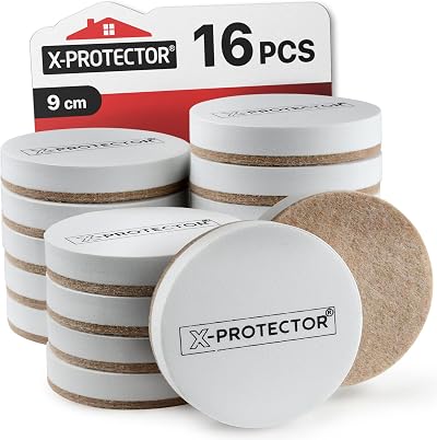X-Protector Felt Furniture Sliders 16 Pack 9 cm Heavy Duty Floor Protectors