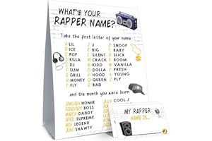 BIRTDERR Notorious One Birthday Decorations,Rapper Theme Birthday Party Sign,Rapper Activity Decoration Supplies,Game Night Party Decorations,What's Your Rapper Name Game