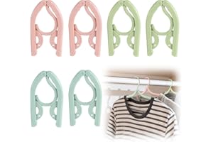 6Pcs Foldable Hangers, Portable Lightweight Travel Hangers, Non-Slip Clothes Hangers, Travel Accessories for Scarves, Suits, 