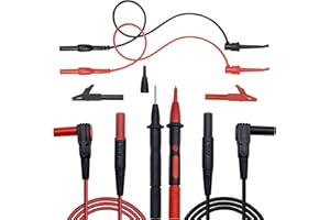 BOCEUC Silicone Multimeter Test Leads Kit, Banana Plug, Alligator Clips, Tester Hook Tip Test Clip for for Fluke Multimeter Electronic Clamp Meter Accessories