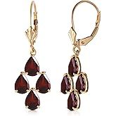 Galaxy Gold GG 14k Yellow Gold Leverback Earrings with Garnets Dangle