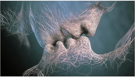 Amazon 壁の芸術 抽象的な愛のキスのキャンバスの絵画のポスターとリビングルームのフレームなしのモダンな北欧の写真を印刷 ウォールステッカー オンライン通販