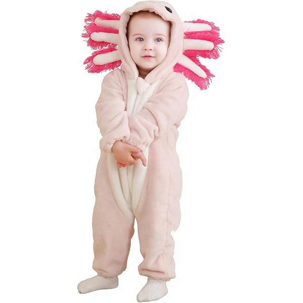Spooktacular Creations Costume Axolotl Unisex In Peluche – Pigiama Tuta Rosa Con Cappuccio E Coda, Taglia XL