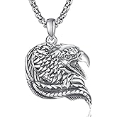 F4DEDAN 925 Sterling Silver Eagle Necklace for Women Men Animal Pendant Jewelry Gifts