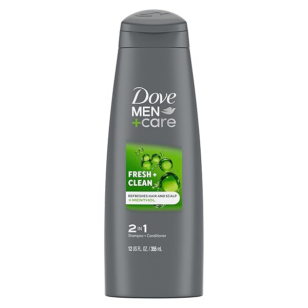 DOVE MEN+CARE FORTIFYING 2 IN 1 SHAMPOO AND CONDITIONER FOR NORMAL TO OILY HAIR FRESH AND CLEAN WITH CAFFEINE HELPS STRENGTHEN AND NOURISH HAIR 12 OZ