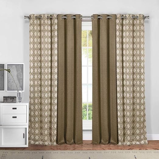 Amazon Com Kelvin Kaelee Narrow Stripe Linen Grommet Top Window