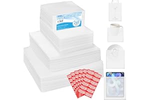 Yizhet 312-Pack Moving Supplies, 4 Foam Pouch Sizes with 72 Fragile Stickers for Packing, Transport, and Moving (14x14 In, 12x12 In, 12x7.5 In, 7.5x7.5 In)