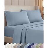 California Design Den Luxury 1000 Thread Count King Sheet Set, 4 Pcs, Blue | Backed by Good Housekeeping Seal - 100% Cotton Sateen - Soft, Thick &amp; Heavy, 16" Deep Pocket, All-Around Elastic, Durable