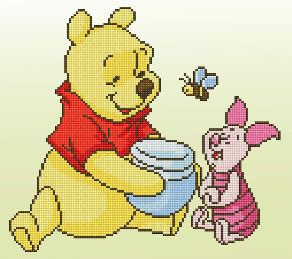 Vervaco Diamond Painting Kit: Disney Pooh with Piglet, Multi-Colour, 36 x 32cm