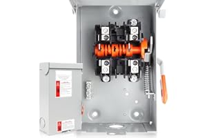 MUJURUR 60 Amp 2P Disconnect Switch Box with Ground Kit, 120V/240V Safety Switch,Non-Fusible,Indoor&Outdoor,Meeting NEMA 3R Standards,Galvanized Steel,Anti Corrosion and Rust Prevention