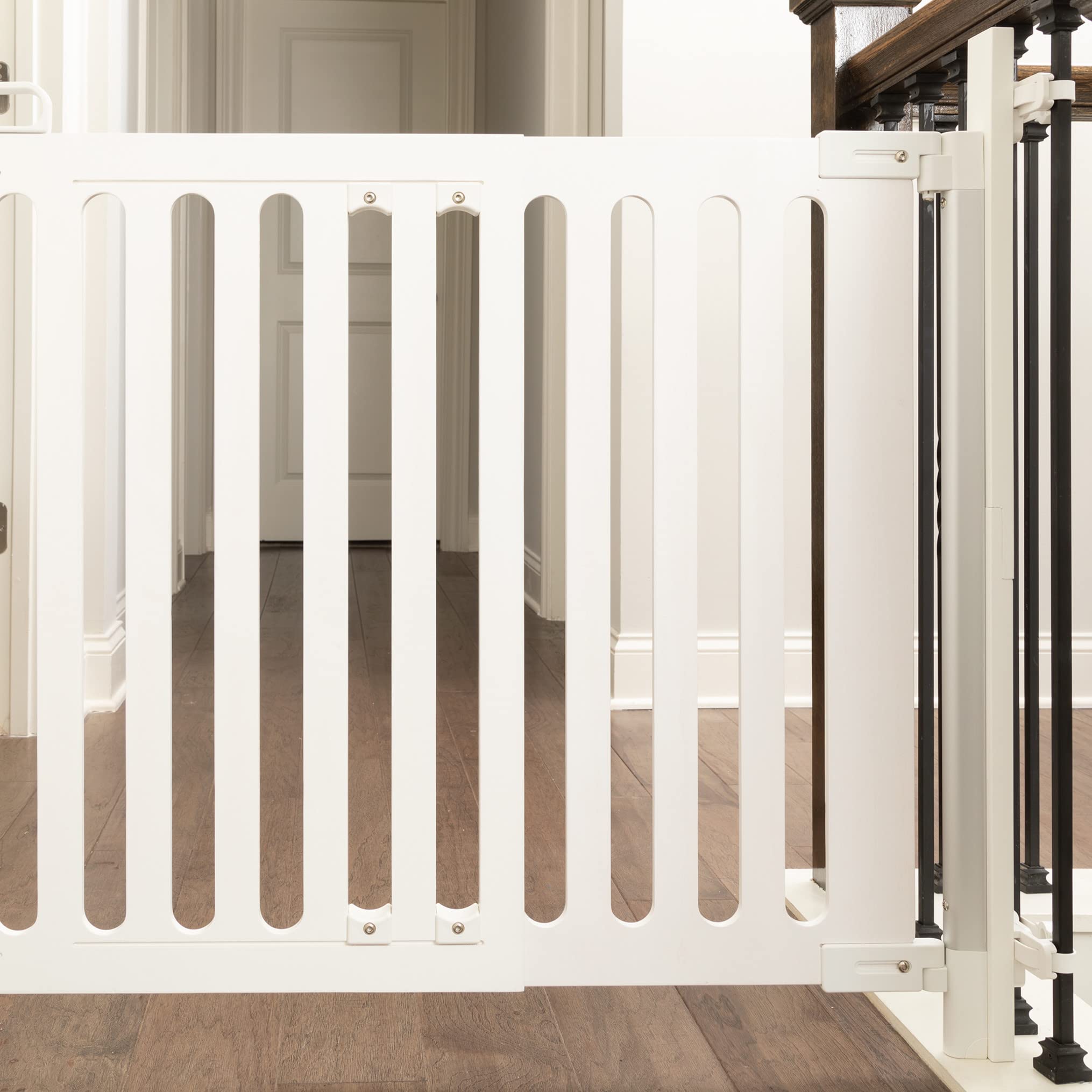Qdos Safety Universal Stair Mounting Adapter for All Baby Gates | White | Universal Solution for Gate Installation on Banisters and Spindles - No Screws in Banister - Easy Installation