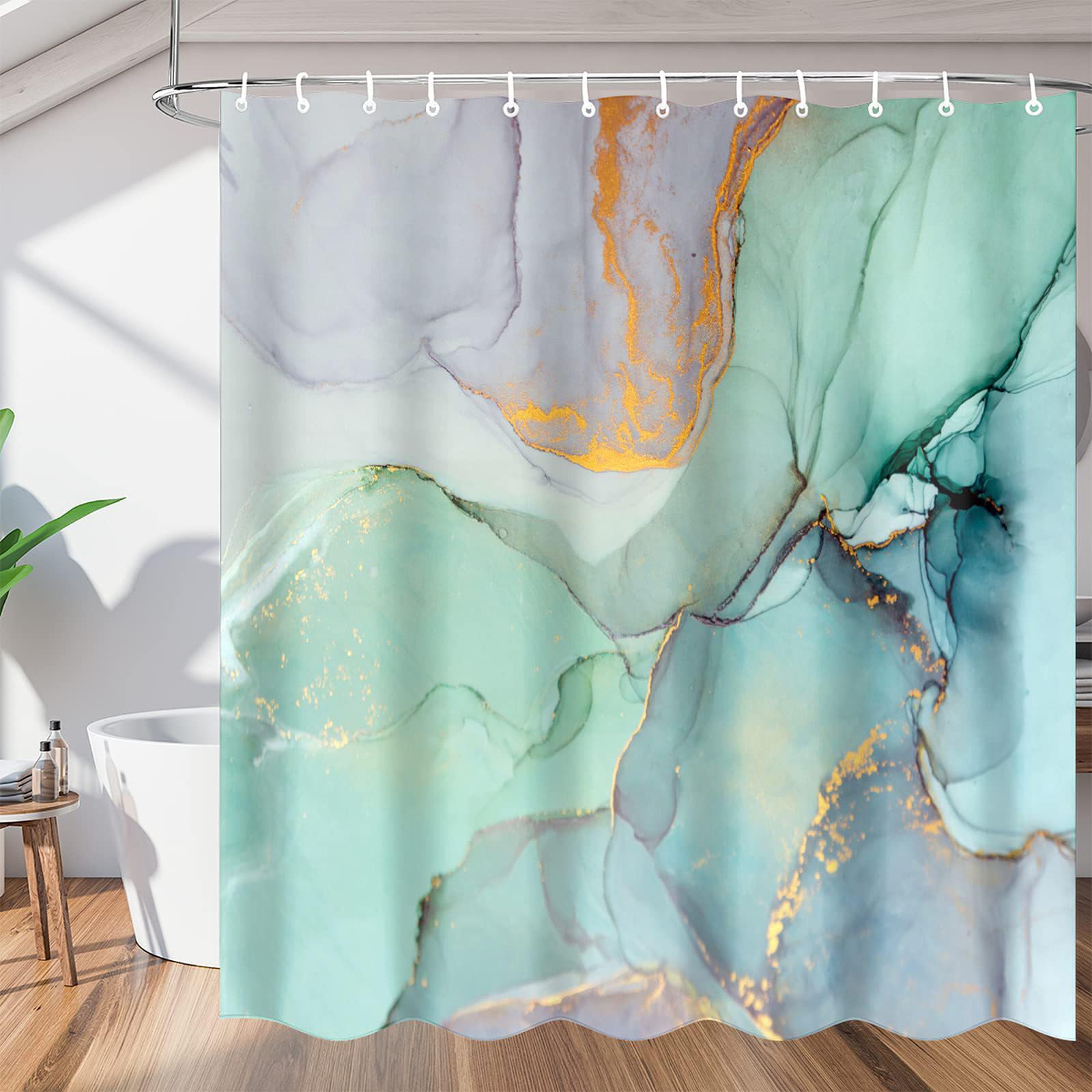 FAIRYGATE Extra Long Shower Curtain Waterproof and Mould Mildew Resistant 100% Polyester Door Curtains Window Curtain Suit for Bathroom School Dormitory Fitting Room Sundry Room 180 x 180 cm B8912