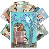 PIXILUV Vintage Postcards (24 pcs 4"x6" each) Fun Illustrations from Children's Story Books Vintage Postcards Retro Greeting Card Book Illustration Reprint