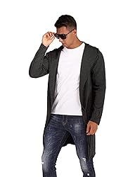 RAGEMALL Mens Long Cardigan Open Front Draped