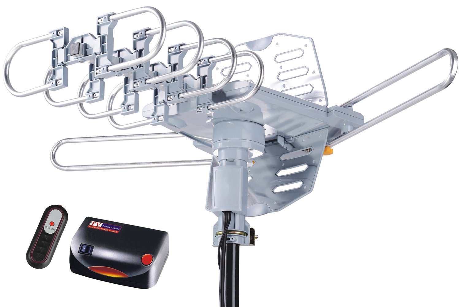 HDTV Antenna Amplified Digital Outdoor Control Box With Dual TV Output Antenna 696570077636 eBay
