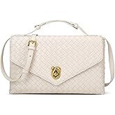 Woven Purses for Women Elegant PU Leather Woven Top-handle Bag Tote Crossbody Shoulder Bag for Work Vacation