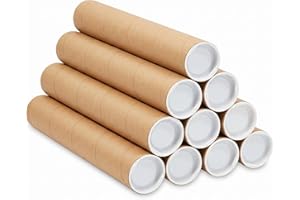 Anscher 12-Pack Shipping Mailing Cardboard Tubes with Caps, 2x15-Inch Kraft Paper Poster Tubes Mailing are essential for safe