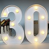 H:7.88 inches Light Up Numbers 30 Sign for Party Decor, 30th Birthday Decorations for Women, Happy 30th Birthday Centerpieces Table Decorations for Men, Dirty 30 birthday Decorations