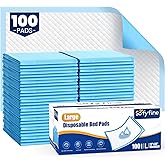 100 Count Disposable Beds Pads,23"x36" Waterproof Adults Incontinence Chucks Underpads,Absorbent Leakproof Pee Pads for Kids,Elderly,Extra Large Dog Puppy Training Pad,Baby Changing Liner
