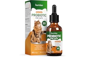 KURNISO Cat Probiotic, Liquid Cat Probiotic for Indoor Cats, Natural Probiotic for Cats, Supports Healthy Digestion & Stomach, Easy & Fast Absorption, 60ml