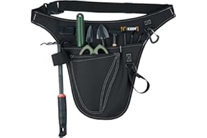 KUNN Garden Tool Organizer Belt Multifunctional Work Apron Pouch for Gardeing Florist Plumbing,Black