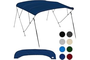 KNOX 4 Bow Bimini Tops, 600D Marine Canvas Boat Cover, Fadeproof, Support Poles, Storage Boot, Sun Shade Boat Canopy, Univers