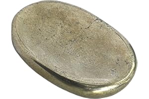 AMAZING GEMSTONE Pyrite Thumb Crystal Worry Stones for Anxiety - Thumb Worry Stone for Stress Meditation, Anxiety Relief Items Healing Stones and Crystals