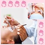 RosewineC 100 Pcs Glue Rings for Eyelash Extensions Pink Plastic Lash Glue view 5