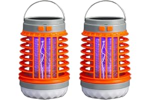MAXCATE 2024New Zaptek Mosquito Zapper,Solar Bug Zapper Light Bulb,3 in 1 Mosquitoes Zapper USB Rechargeable Camping Light,IPX6 Waterproof Portable Zap Tek Bug Zapper Outdoor & Indoor (2 Pack)
