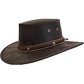 Red Rock Hats 1078 Kangaroo Classic - Australian Outback Hat - Kangaroo Leather, Aussie Made, Foldable, Free Travel Bag