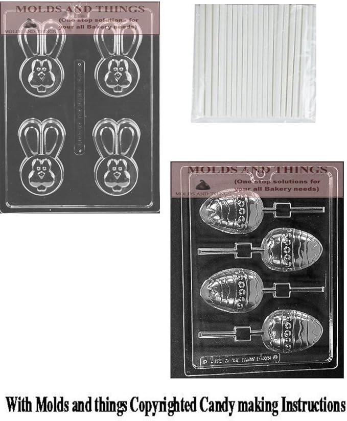 MOLDS AND THINGS Easter Decorated Egg Lolly Chocolate Candy