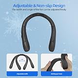 Jsdoin Portable Neck Fan 5 Speed USB Rechargeable Bladeless 360° Airflow Black view 3