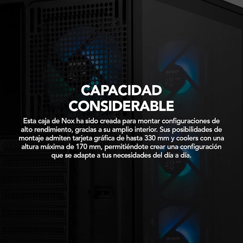 Infinity IOTA – ATX Mid-Tower | M-ATX | O ITX inclui 4 ventoinhas ARGB de 120mm, malha frontal, lado de vidro temperado, USB 3.0, suporte a GPU de 330mm, filtro magnético