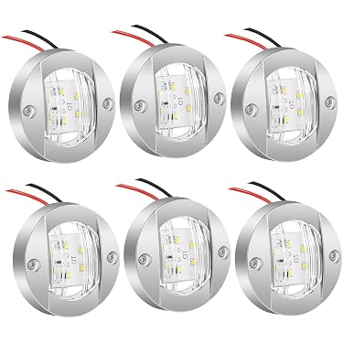 LABLT 12V Stainless Steel LED Bow Navigation Lights For Marine Boat Yacht Pontoon 12v Stainless Steel Led Bow Navigation Lights