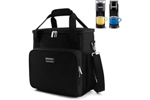 BAGLHER Coffee Maker Travel Bag Compatible with Keurig K-Mini, Keurig K-Express, Keurig K-Iced or Other Accessories, Portable Coffee Maker Case with Shoulder Strap for Travel, Black