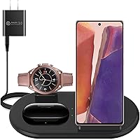 Wireless Charger 3 in 1, Wireless Charging Station for Samsung Galaxy Watch Active 2 Galaxy Watch 3 and Galaxy Buds Pro…