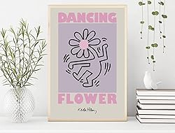 Nationcog Pink Flower Dancing Print Poster Danish