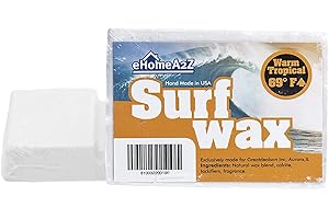 EHOMEA2Z Surf Wax Warm Tropical Hot High Performance All Natural Bump Mango Scent Surfwax Surfing Surfboard Skimboard Water Sticky