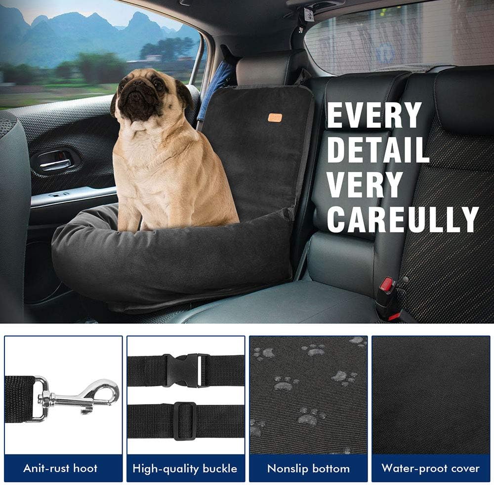 BOCHAO Dog car seat is Specially Designed for The Safety of Dogs Sitting in The car. The pet Booster seat Made of Short Plush Soft Material is and Safe, Detachable and Easy to Clean. : Pet Supplies
