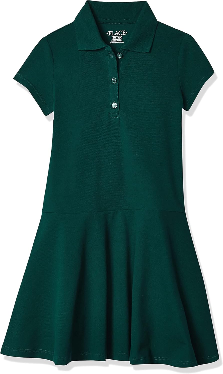 The Children's Place Girls' Uniform Pique Polo Dress: Clothing