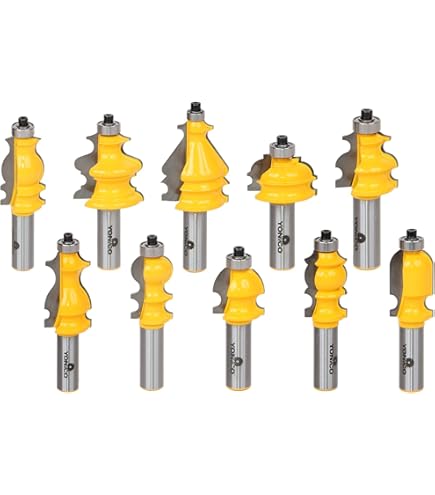 Yonico 13192 Bullnose Beading Router Bit 3/16 "R – Con Cuentas De 3/8" 1/2 "vástago
