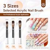 Saviland Acrylic Nail Brush Set Kolinsky Hair Size 8 10 14 Professional Nail view 6